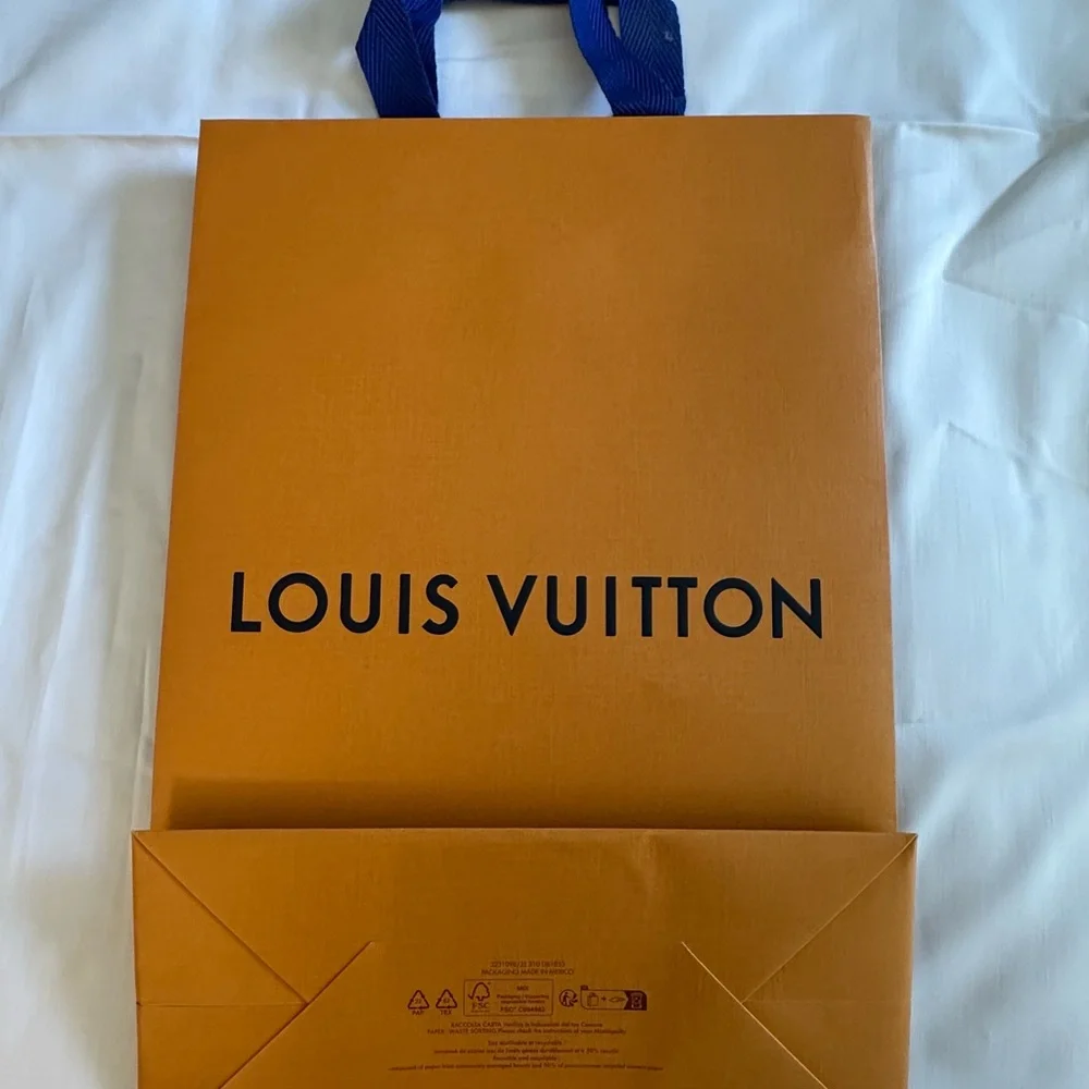Authentic Louis Vuitton Orange Luxury Tote Shopping or Gift Bag